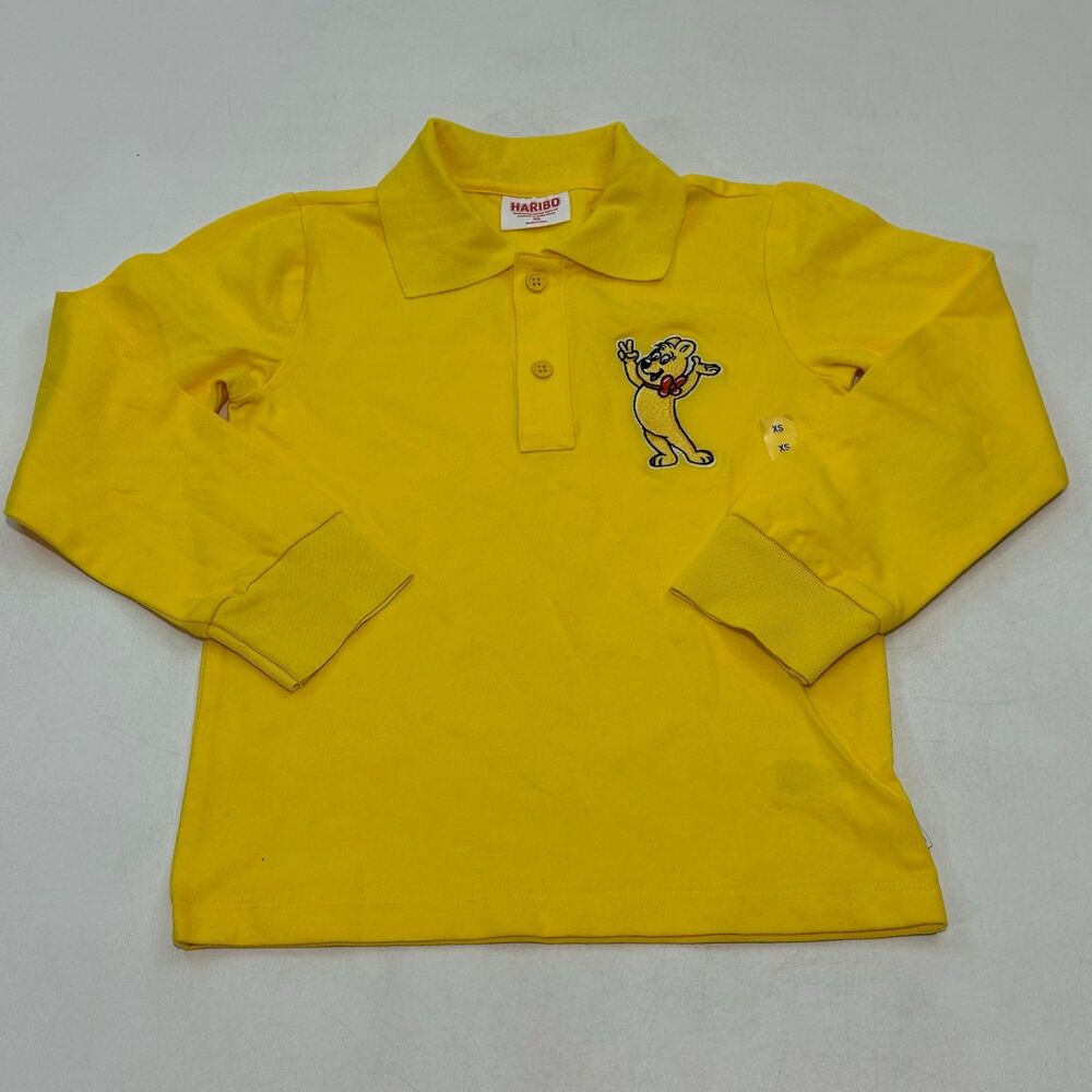 Haribo Kids Long Sleeve Polo Yellow, Size XS (6-6X)